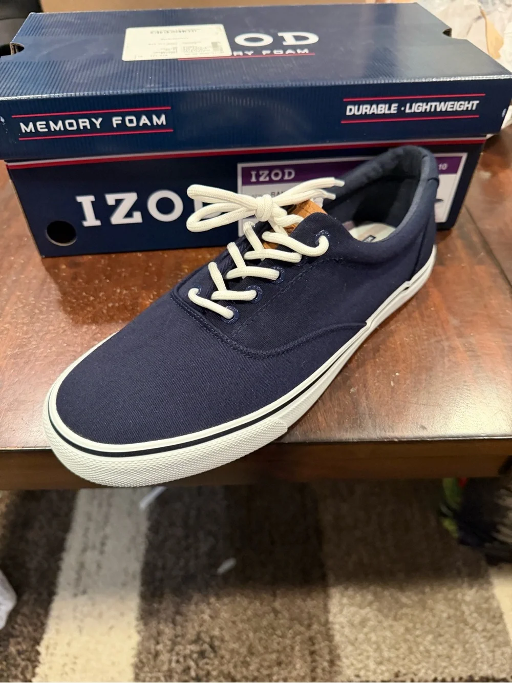 Izod Men’s Rangley Lace Up Oxford Shoes Naby blue Canvas Size 10 M US